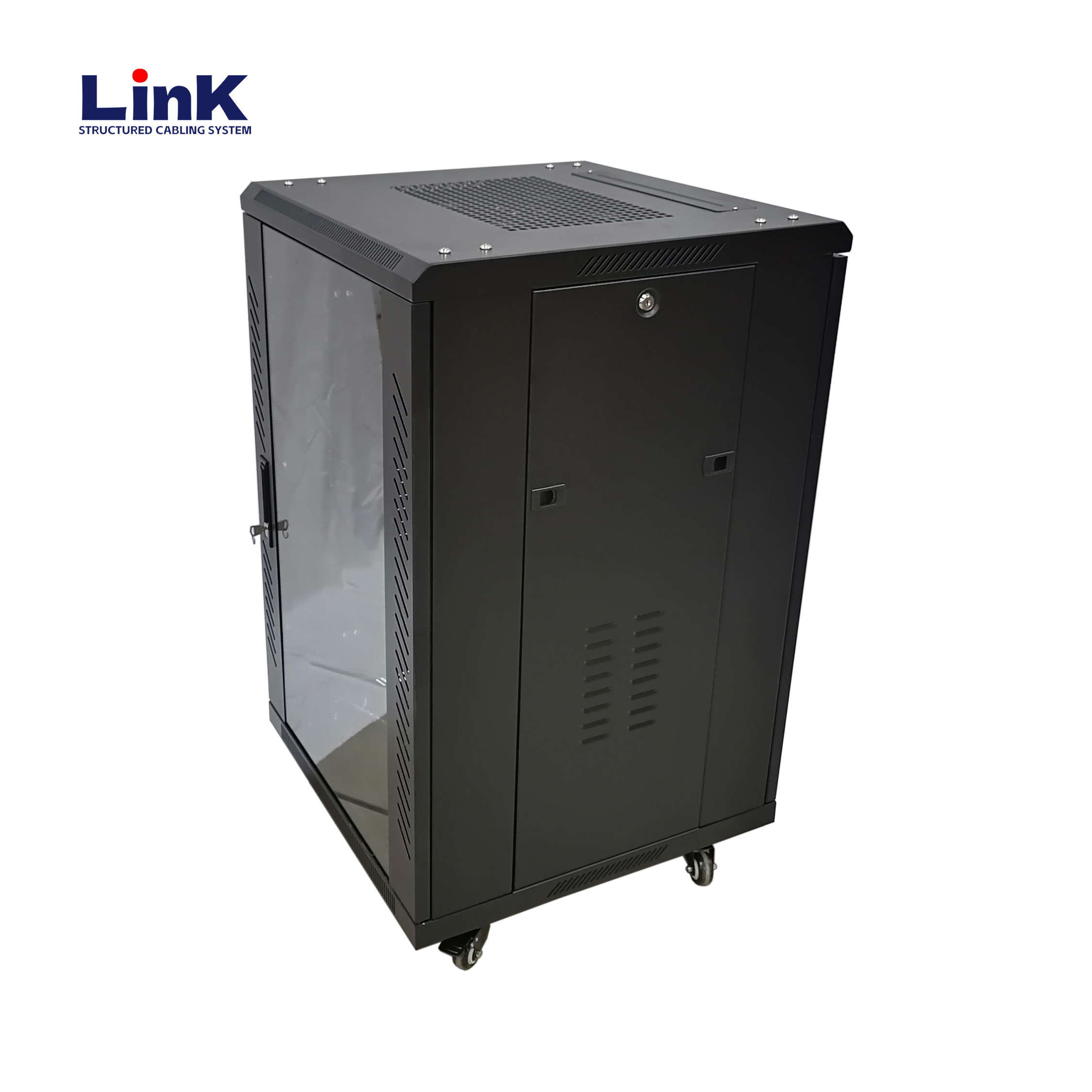 Gabinete de rack de servidor de pie 42u con rieles ajustables Gabinete de centro de datos con cerradura