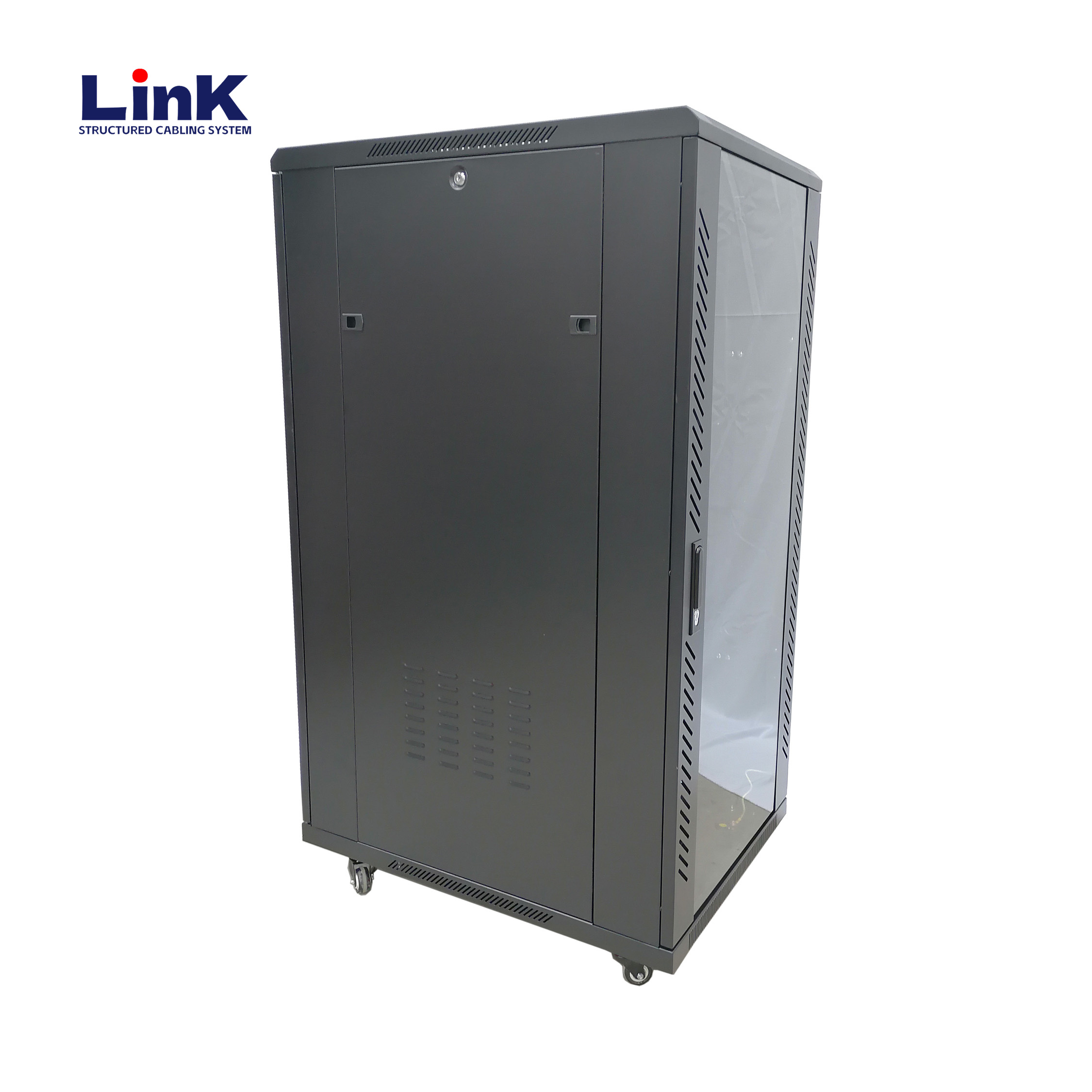 Gabinete de rack de servidor de pie 42u con rieles ajustables Gabinete de centro de datos con cerradura